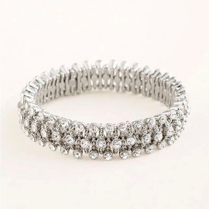 Chico's Silver Rhinestone Stretch Bracelet